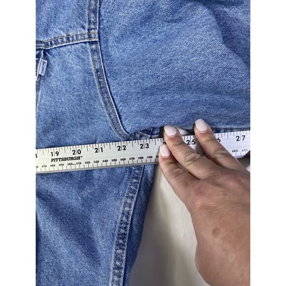 Ladies Bershka Denim Jean Jacket Mid Blue Size Small - Picture 12 of 13